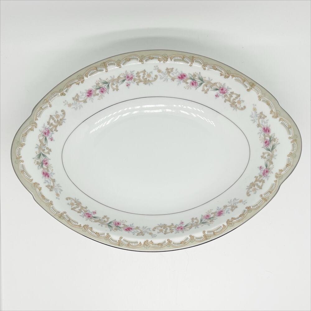 Meito China Kenwood Japan Oval Vegetable Serving Bowl Floral Pattern